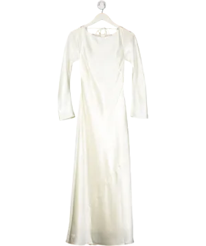 Abercrombie & Fitch Cream Long Sleeve Cowl Back Midi Dress UK S