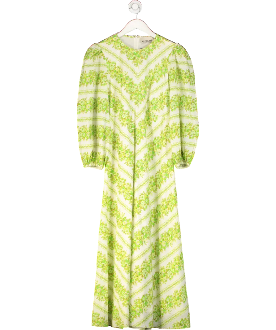 Alémais Green Floral Midi Dress UK 12