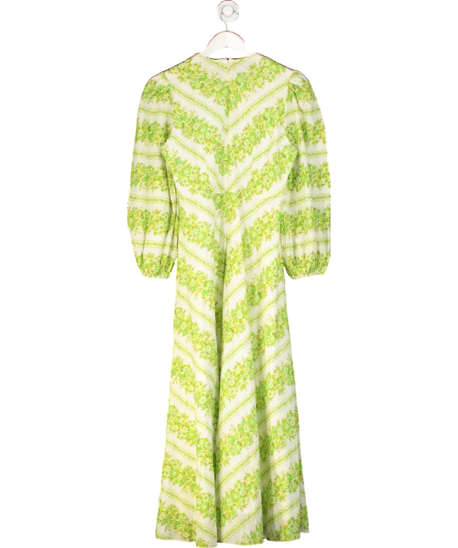 Alémais Green Floral Midi Dress UK 12