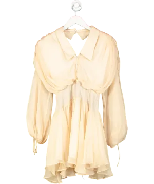 ASOS Beige Corset Collared Chiffon Mini Dress UK 6