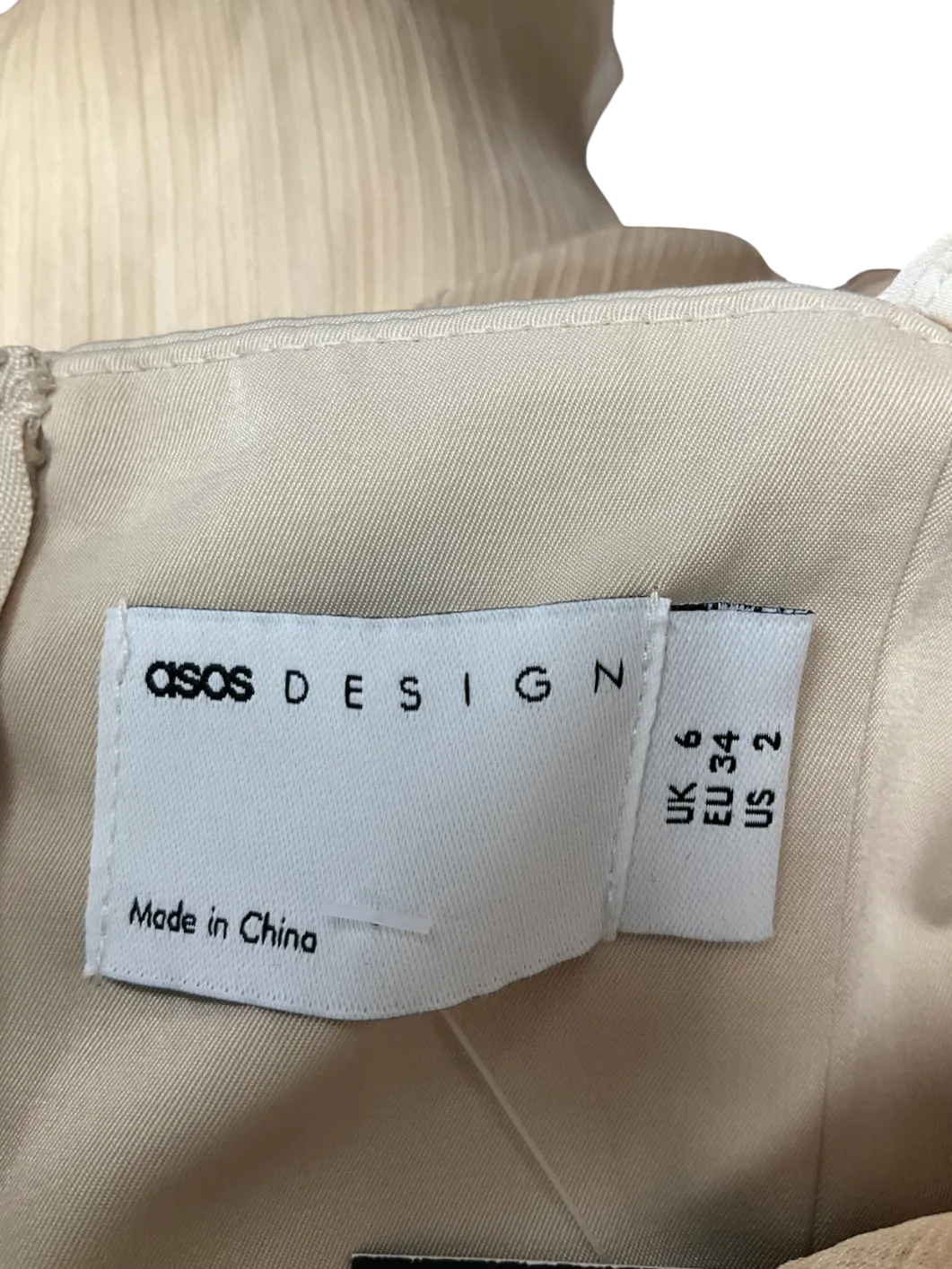 ASOS Beige Corset Collared Chiffon Mini Dress UK 6