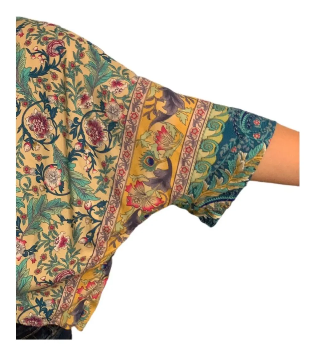 Beautiful Blues Floral Boho Kimono
