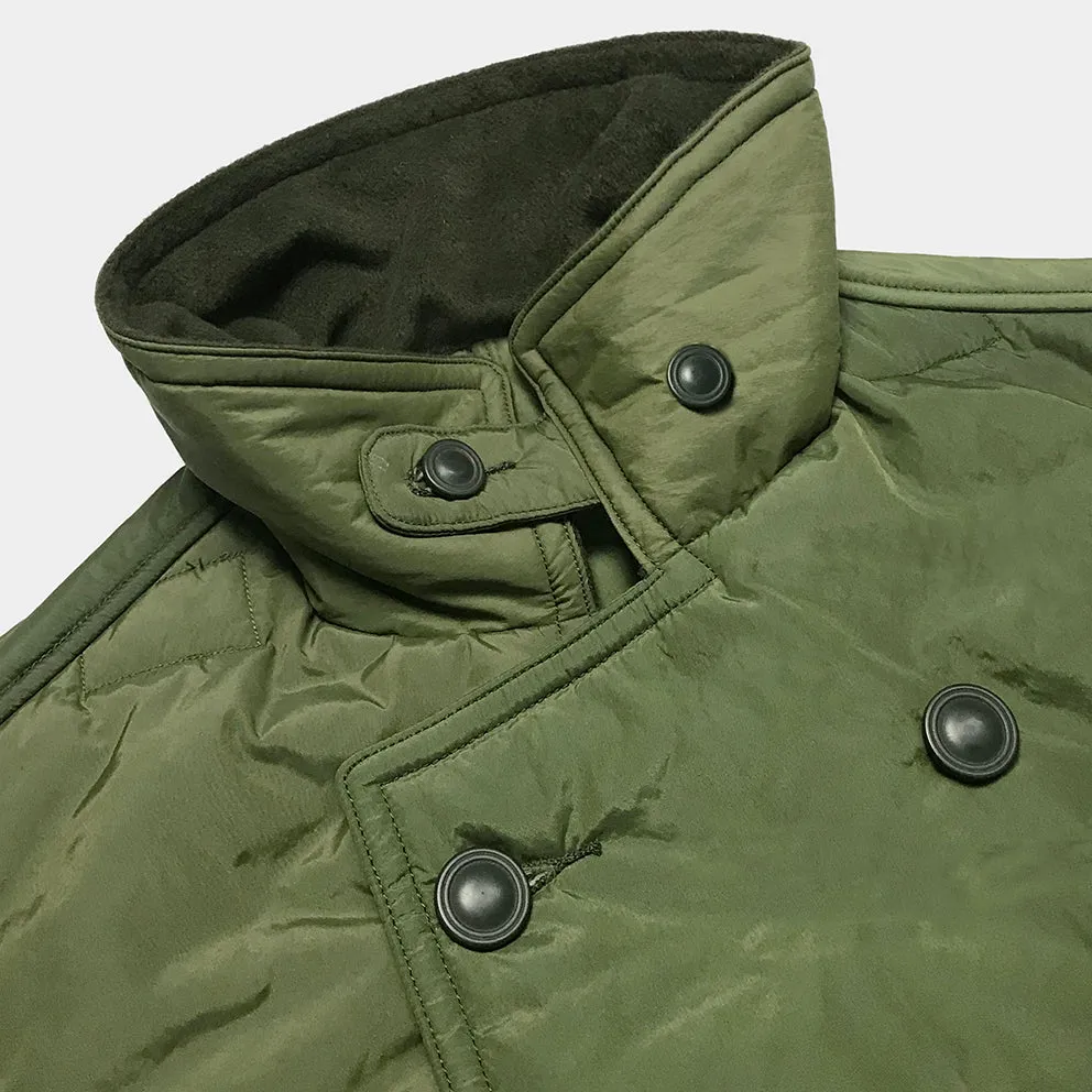 BZEN M.3219-SKULLY REGULAR FIT UPCYCLED CANADIAN ARMY LINERS PEA COAT-ARMY GREEN