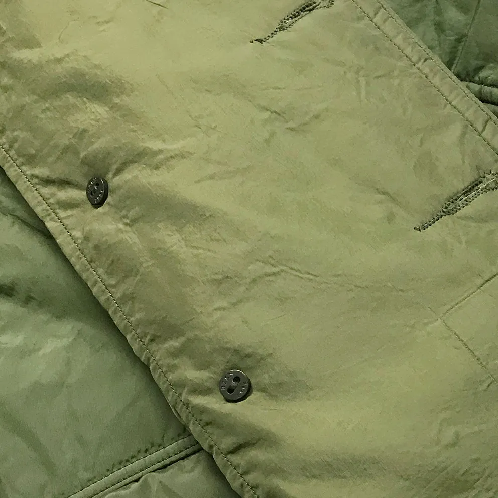 BZEN M.3219-SKULLY REGULAR FIT UPCYCLED CANADIAN ARMY LINERS PEA COAT-ARMY GREEN