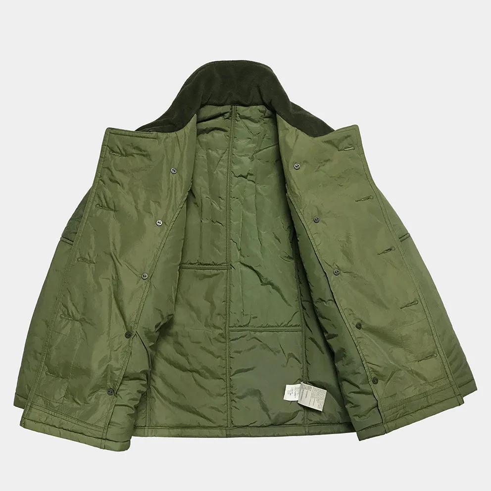 BZEN M.3219-SKULLY REGULAR FIT UPCYCLED CANADIAN ARMY LINERS PEA COAT-ARMY GREEN