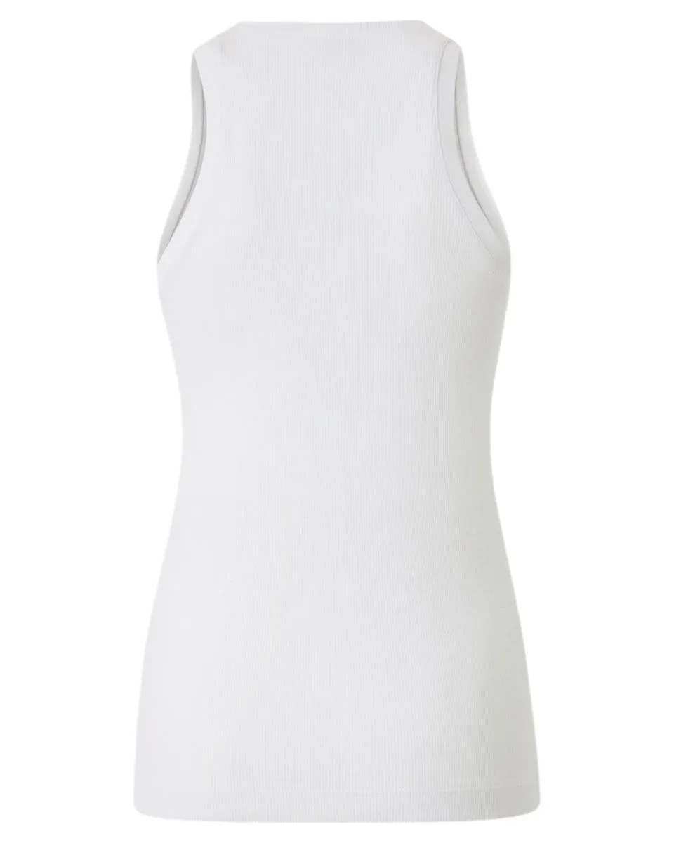 Canotta in Maglia a Costine con Logo