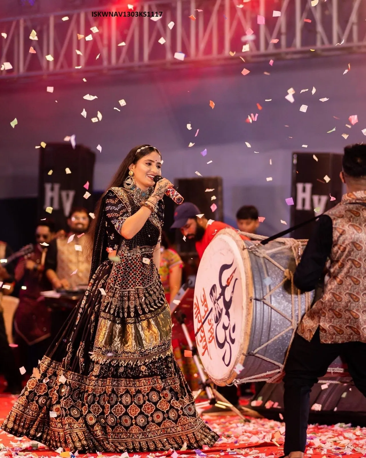 Digital Printed Butter Silk Lehenga With Blouse And Dupatta-ISKWNAV1303KS1117