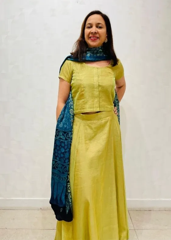 Green silk Tissue Blouse