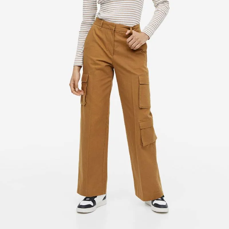 H&M straight-leg trousers, brown