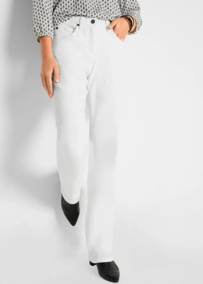 John Baner Jeanswear Best Selling Straight Stretch Jeans, White