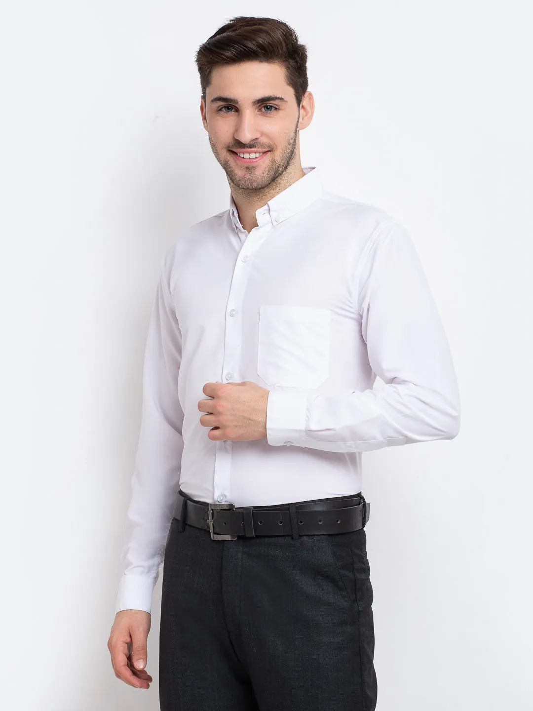 Men'S Button Down Collar Cotton Formal Shirt