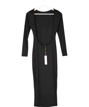Meshki Black Cami Backless Long Sleeve Midi Dress UK XS