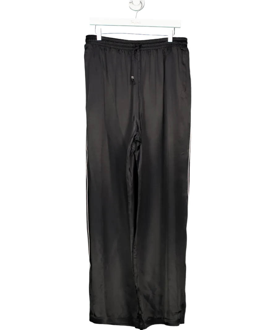 New Look Black Side Stripe Wide Leg Trousers UK 14