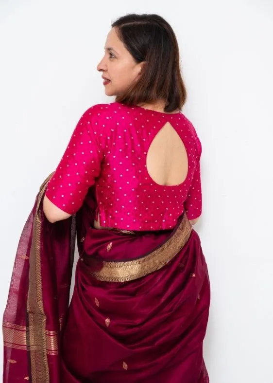 Pink Dots Silk Blouse