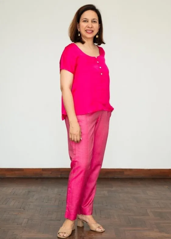 Pink Modal Silk Blouse
