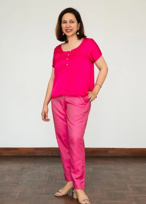 Pink Modal Silk Blouse