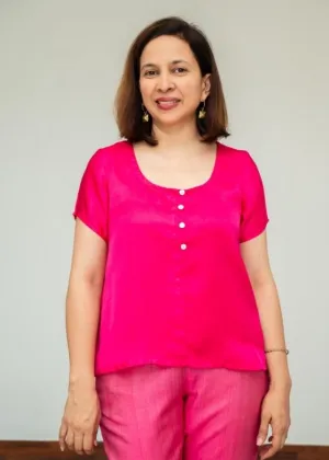 Pink Modal Silk Blouse