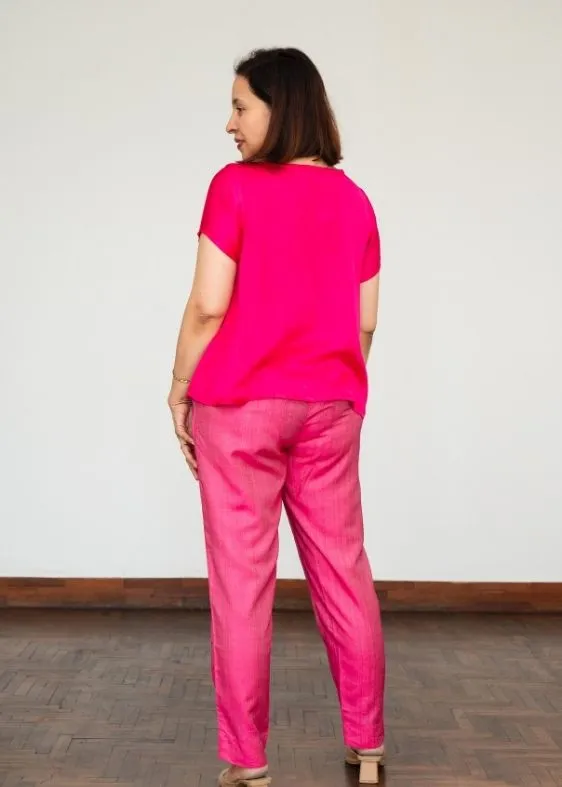Pink Modal Silk Blouse