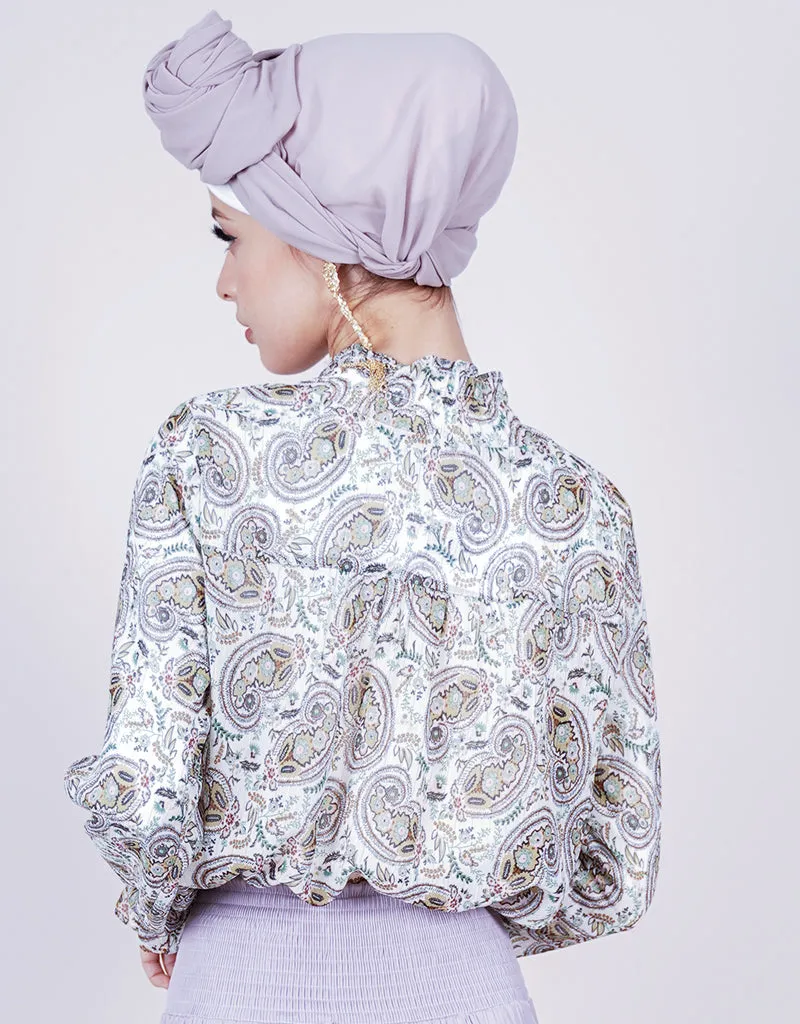 Pleated High Neck Blouse
