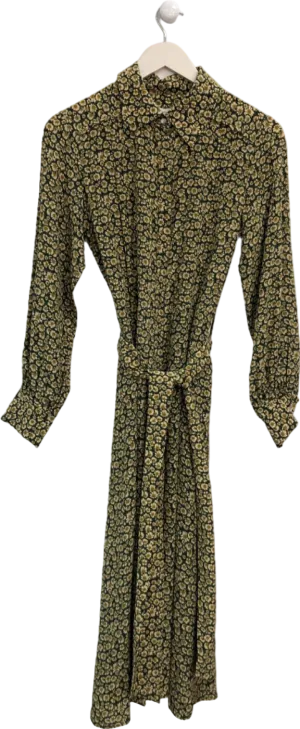 Really Wild Olive Green Floral Midi Dress UK 8