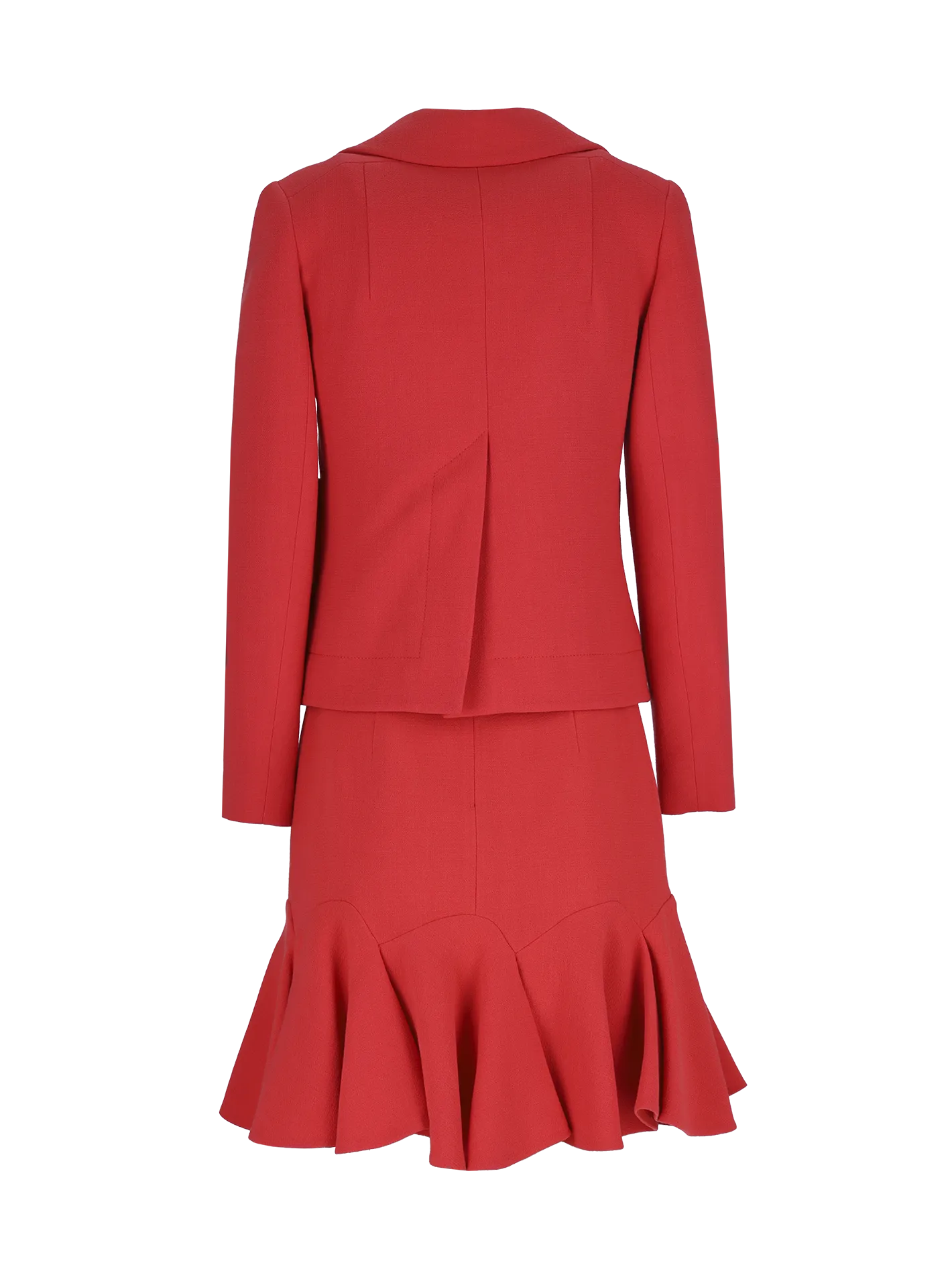single-breasted skirt suit