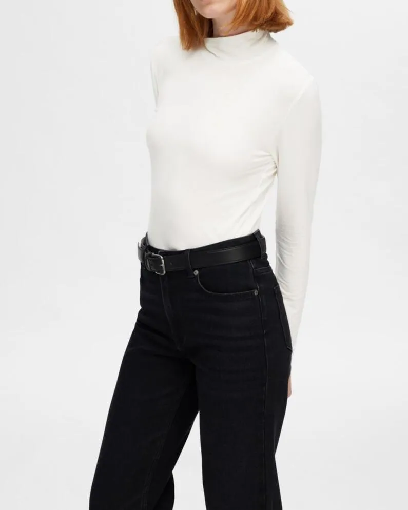 SLFMANJA LS HIGH NECK | SNOW WHITE