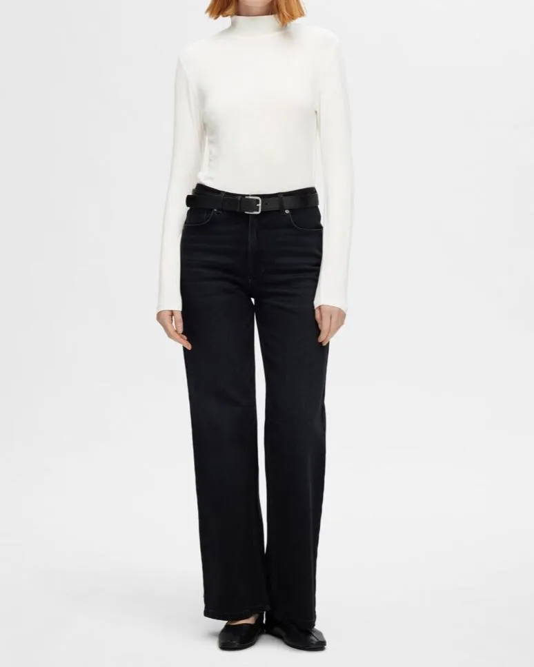 SLFMANJA LS HIGH NECK | SNOW WHITE