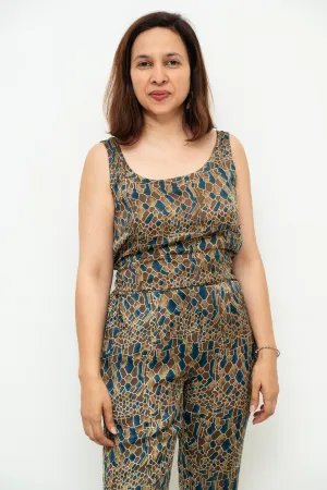 Snake Print Modal Silk Blouse
