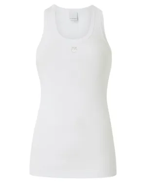 Top Canottiera a Costine con Logo Love Birds