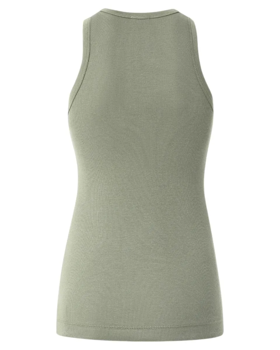 Top Canottiera a Costine con Logo Love Birds