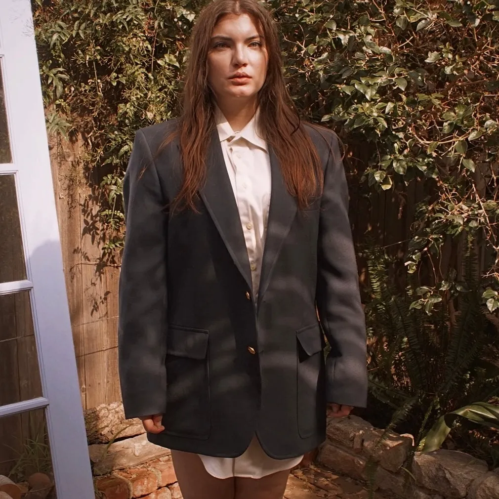 Vintage Oversized Wool Linen Blazer by Bullock’s Palm Beach 80’s