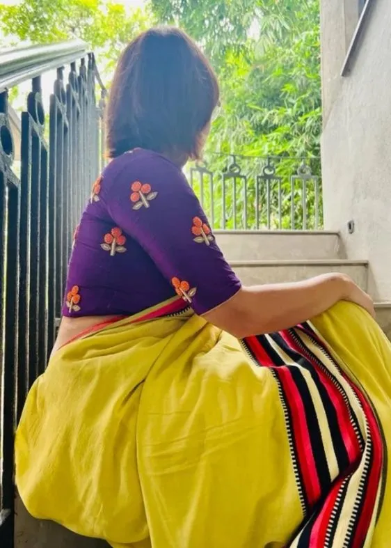 Violet marigold silk blouse