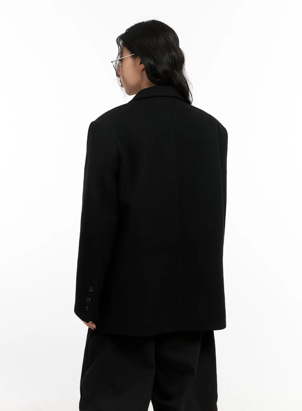 Wool Blend Oversized Blazer CN416