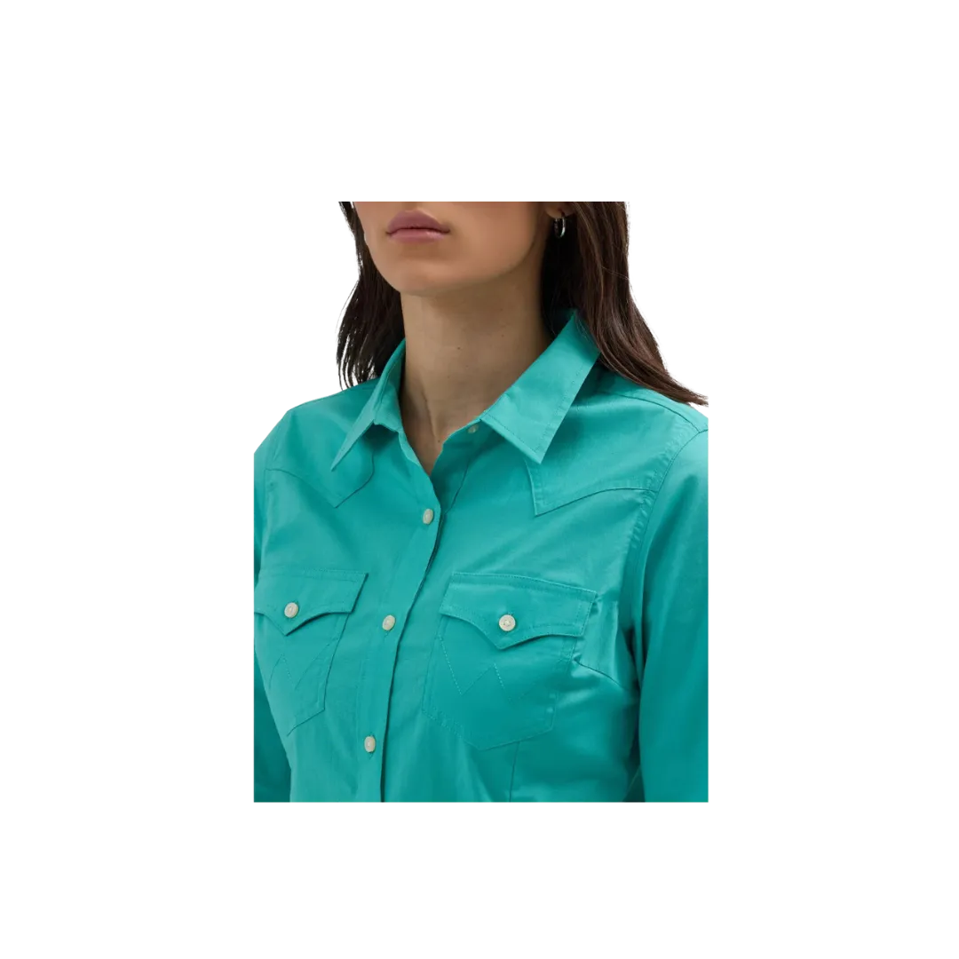 Wrangler Women's Long Sleeve Blue Shirt
